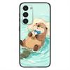 Cute Sea Otter Phone Case For Samsung Galaxy A20,21s,22,31,32,52,53,72,73,80,91 Soft Liquid Silicone Black Cover