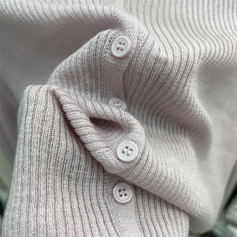 2024 Женский легкий кардиган из шерстяного трикотажа: Мягкая защита от солнца с длинным рукавом для весны/лета