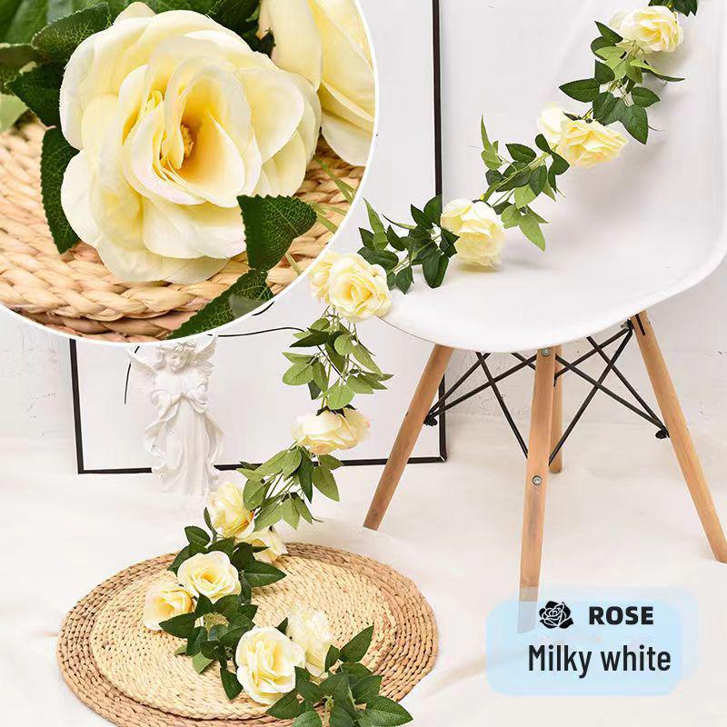 Artificial Rose Vine for Living Room Decoration, Air Duct Cover, Plastic Flower Garland