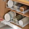 Kitchen Sink Rack Drainage Rack Single Layer Bowl and Tray Storage Can Hold Dishes Tableware Small Cabinet Built-in Storage Rack