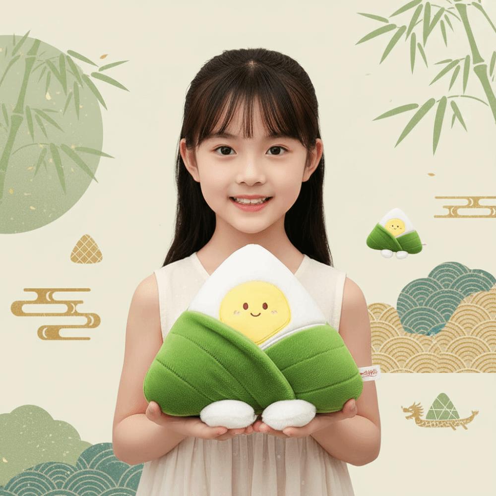Ultra-Soft Velvet Cartoon Zongzi Plushie Dragon Boat Festival Doll Bedside Comfort Toy