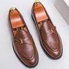 Leather Shoes Foreign Trade Large Size British Style Men's Loafers New Business Dress Casual One-pedal Small Leather Shoes