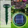 Solar Powered Rodent Repeller Outdoor Waterproof Sonic Mole Repellent Device with Spiral Stake for Garden Lawn Yard Field Use