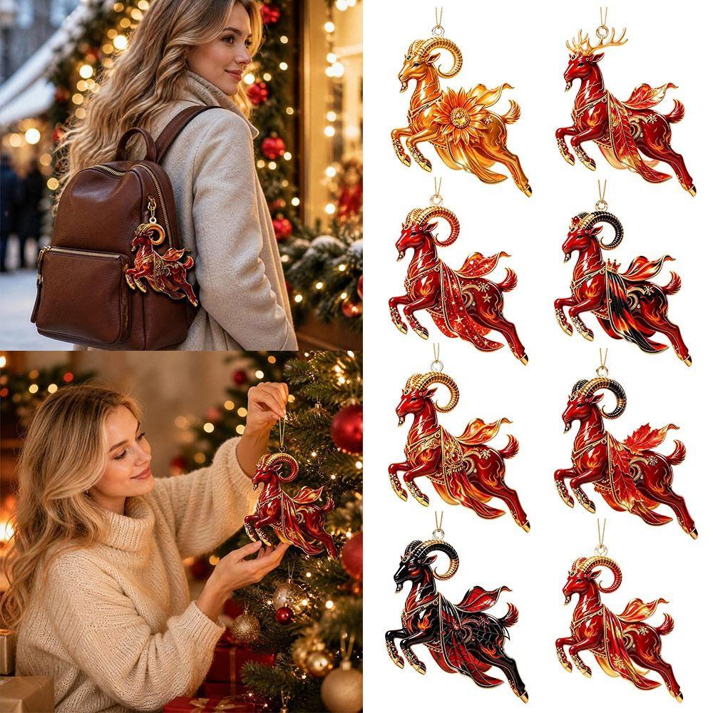 Galloping Goat Goat Hanging Ornament Shining Animal Hanging Decoration Christmas Tree Ornament