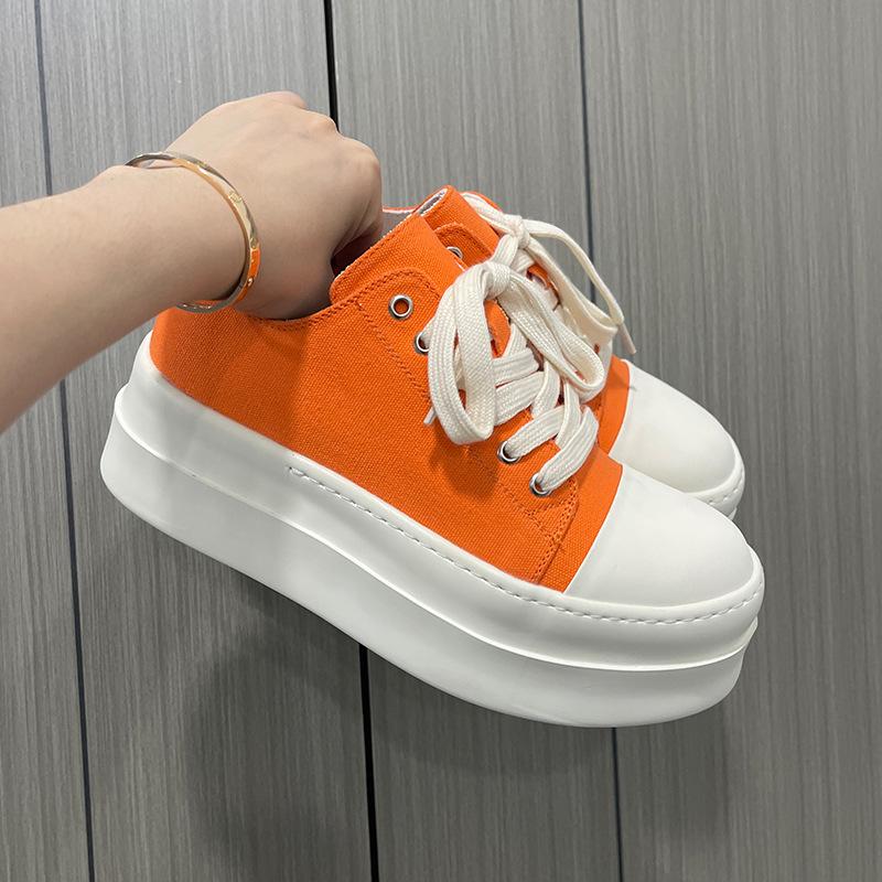 Модные мужские парусиновые кроссовки на платформе, массивная подошва, обувь с лифтом, несколько цветов, удобная шнуровка, повседневные дышащие модные туфли