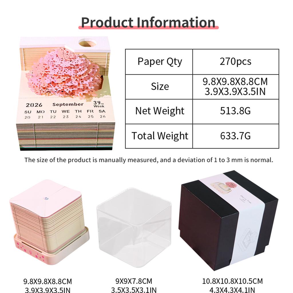 Календарь «Часы» 2026 3D блокнот для заметок Календарь со светодиодной подсветкой 3D художественный календарь Бумажная резьба Художественный блокнот для заметок для домашнего декора