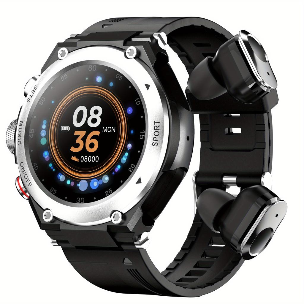 Rainbuvvy T92 Earbud Smartwatch 1.28inch IPS Full Touch 128MB RAM 470mAh BT5.0 TWS IP67 Водонепроницаемый Запись Локальная Музыка Беспроводной Смарт Браслет