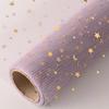 50cm X 5 Yard/roll Star Moon Soft Lace Mesh Wrapping Paper Flower Bouquet Florist Supplies DIY Decor Valentine's Day Gift Wrap
