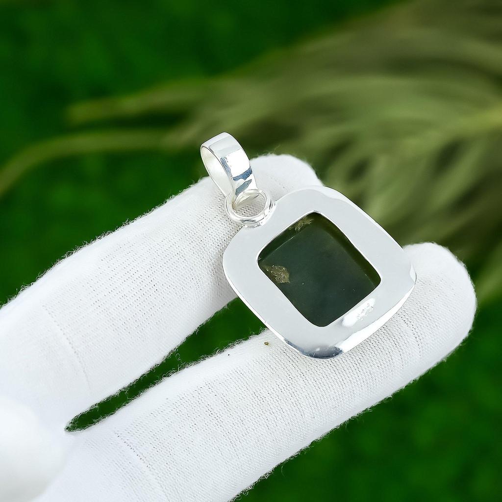 Серебро 925 пробы Чакра Сердца Камень Зеленый Авантюрин Модный Бохо Жена Новый Кулон