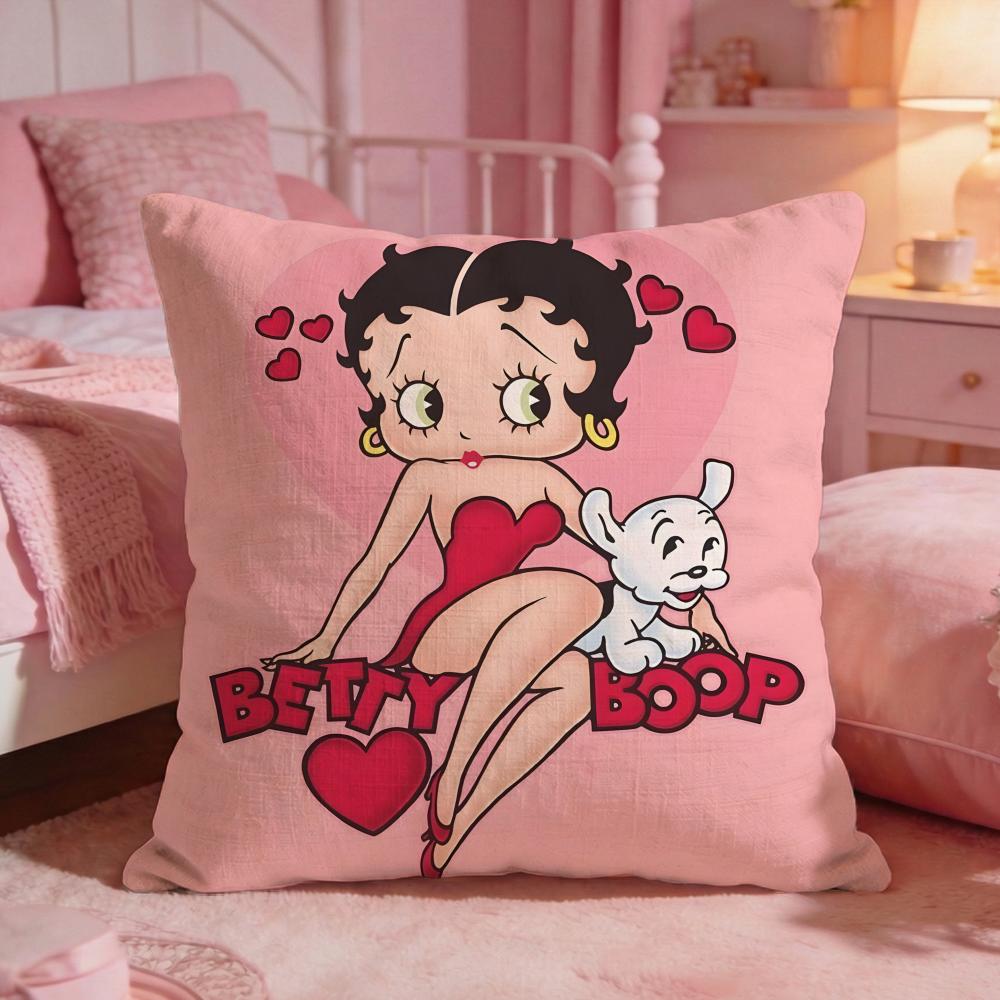 Betty BBoops Cute Cartoon Cushion Cover Premium Comfort Reversible Pillow Cove Two In One Design For Any Room Car Interior