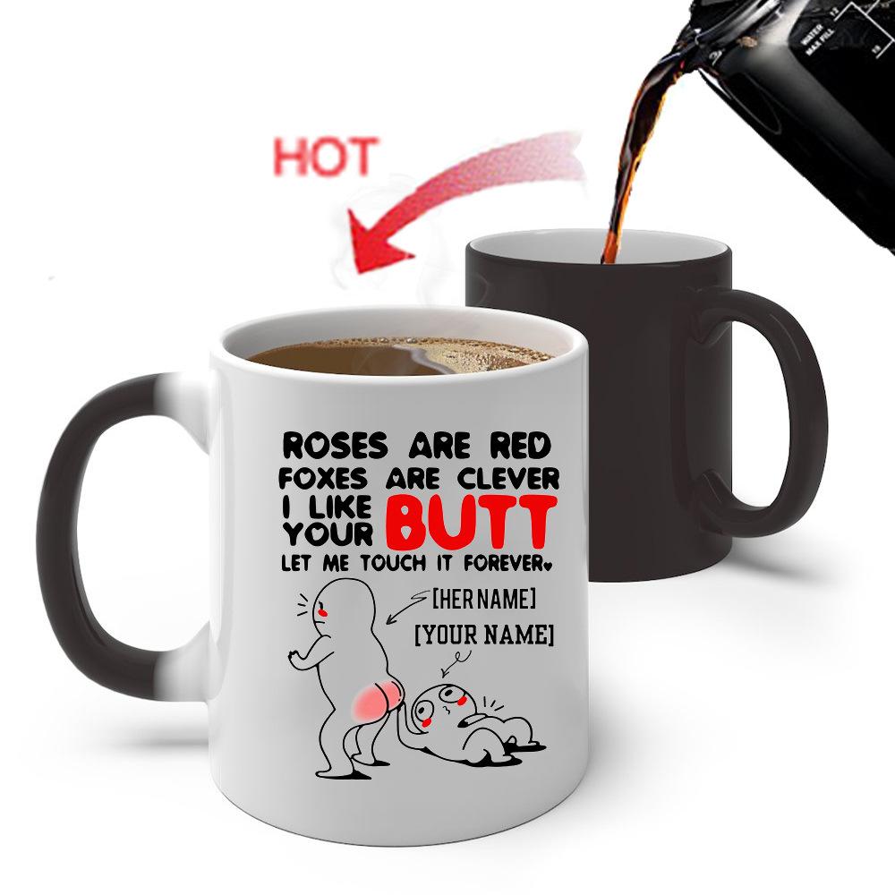 Забавная мультяшная серия, меняющая цвет кружка, керамическая чашка для кофе с ощущением тепла, праздничный подарок для мужчин и женщин