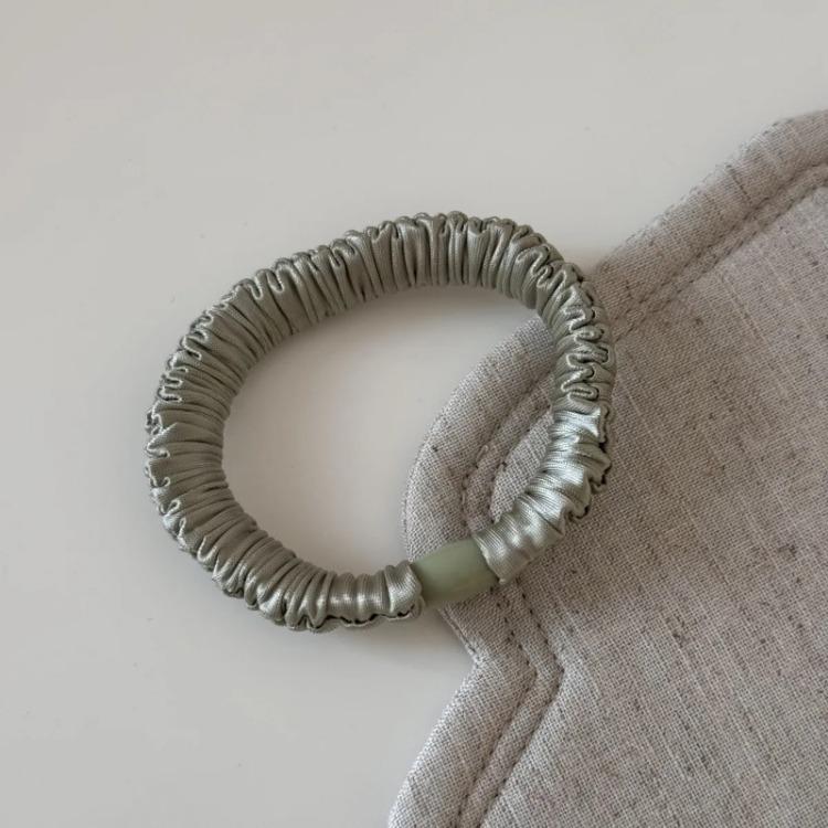 Корейская базовая простая эластичная резинка для волос из ледяного шелка в виде толстой кишки, однотонная, головной убор, аксессуары для волос для девочек и женщин