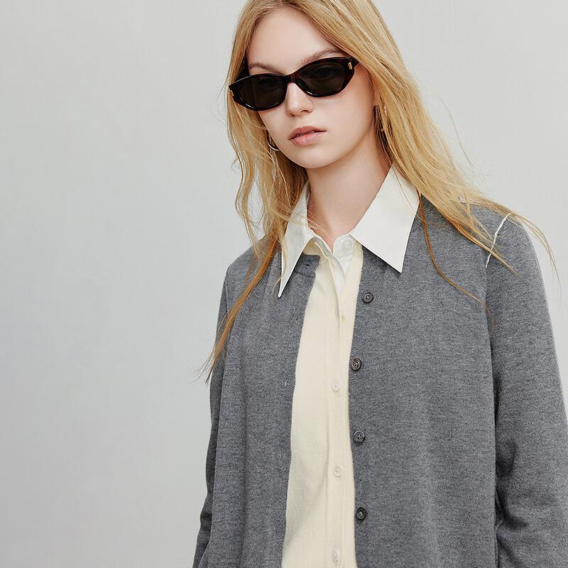 Women's Contrast Faux Cashmere Knit Sweater