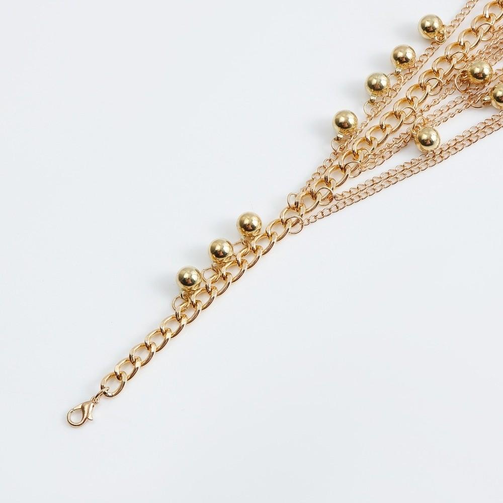 Gold Necklace Shoulder Chain Metal Body Chain Creative Tassels Costume Armband Party Decoration