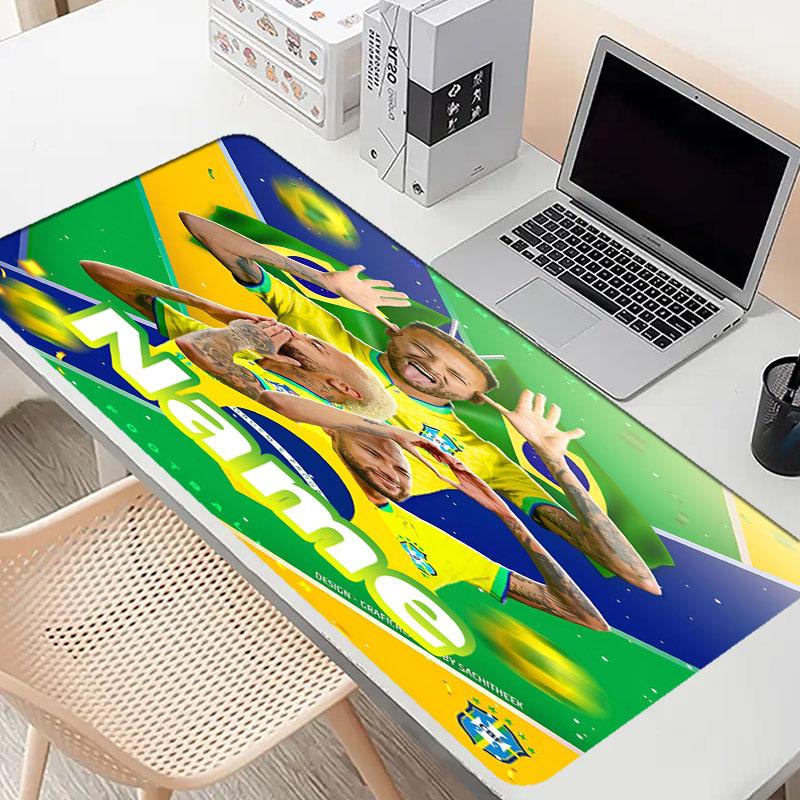 Custom Name Personalized Neymar Jr Pattern Mousepad, Laptop PC Desk Mat, Decorative Desk Mat for Home Keyboard Pad Gift