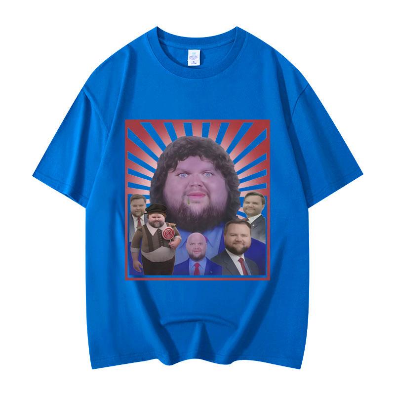 Дж.Д. Вэнс Забавный Мем Графические Футболки Мужская Женская Одежда Мода Y2k Оверсайз Футболка Летние Повседневные Свободные Футболки с Коротким Рукавом