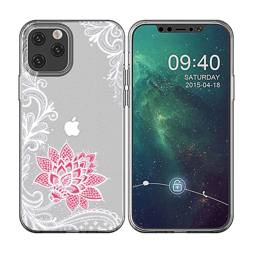 Чехол для мобильного телефона Apple 15 из прозрачного ТПУ 14PRO MAX с кружевным тиснением Soft Shell