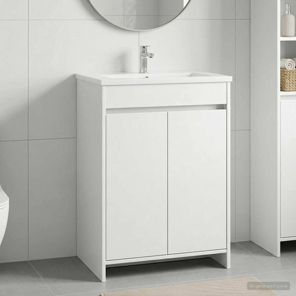 Bathroom Vanity Unit White 56 x 37.5 x 81 cm Engineered Wood