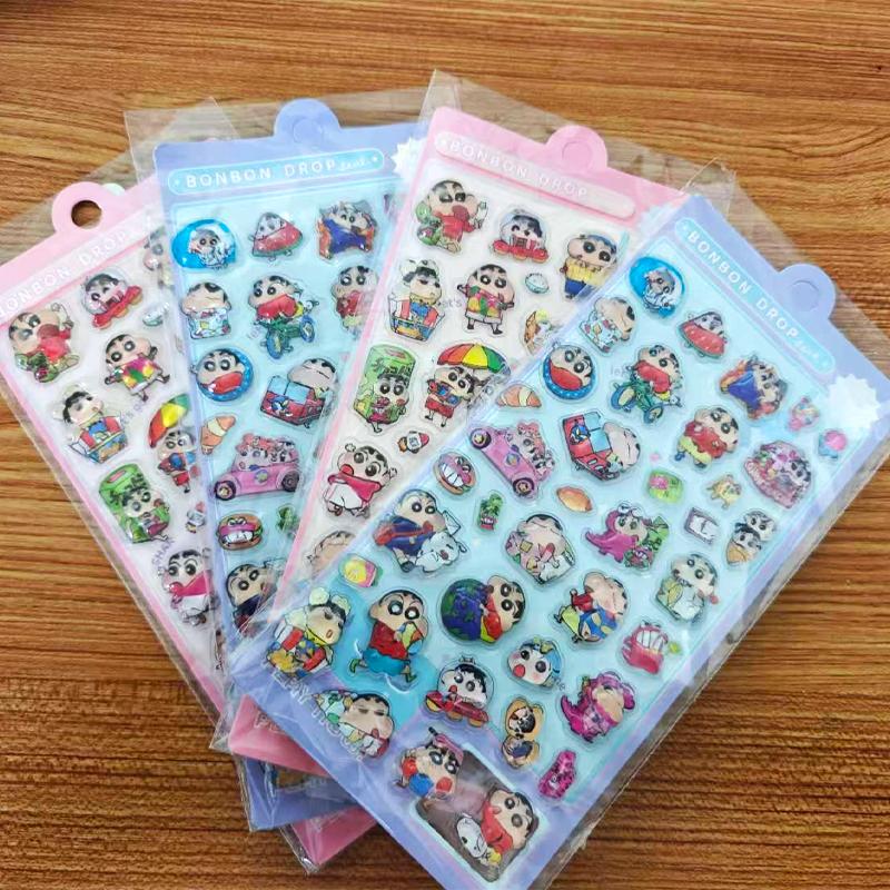3d Hello Kitty Relief Crystal Stickers Diy Creative Decoration Crayon Shin-chan Crystal Stickers Phone Case Decoration Stickers