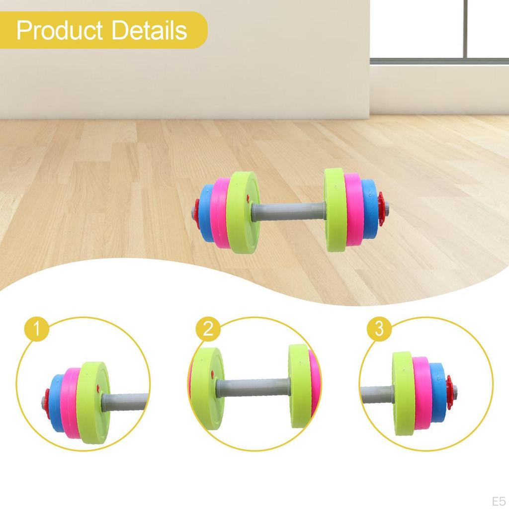 2 Pieces Kids Dumbbell Toy Children Barbell Fitness Equipment Lifting Training Home Exercise