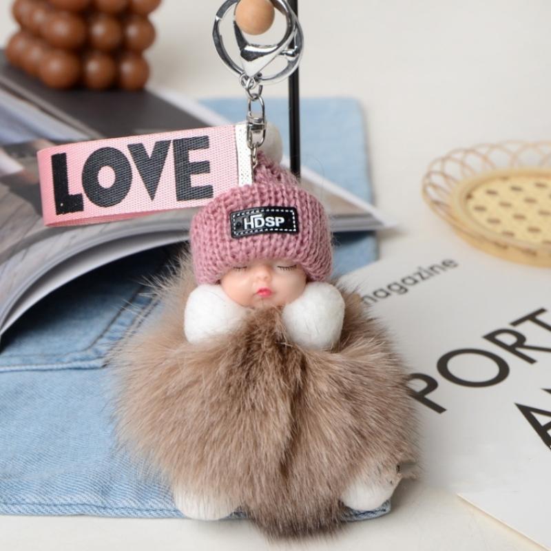 Новая мода, милая женская сумка, кулон, плюшевая подвеска, кукла для сна, автомобильный брелок, подвеска, Рождественский подарок