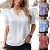 Summer Blouse Women Tops Lace Hollowed Out Short Sleeve Shirts Ladies Elegant Blouse Female Casual Clothing