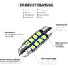 12V 36MM Festoon 6418 DE3423 DE3425 6000K White Extra Bright LED Bulbs For Car Interior Lights License Plate Map Dome Trunk Door Courtesy Light 8-SMD
