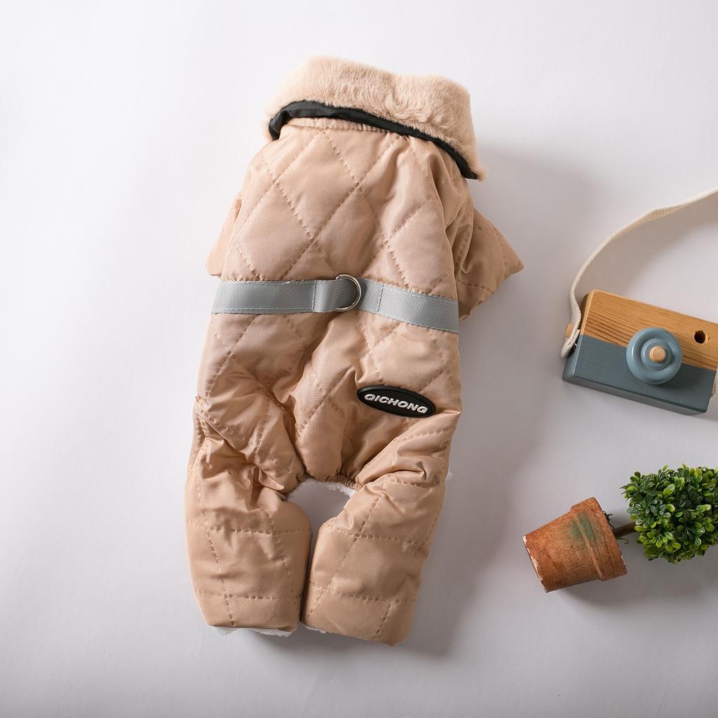 Теплое пальто для собаки, двойной жилет для собаки, закрытые 4 лапы, ветрозащитный, светоотражающий