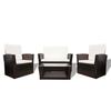 Salon de jardin en résine tressée Marron - VIDAXL - 4 pcs - Mobilier de jardin élégant