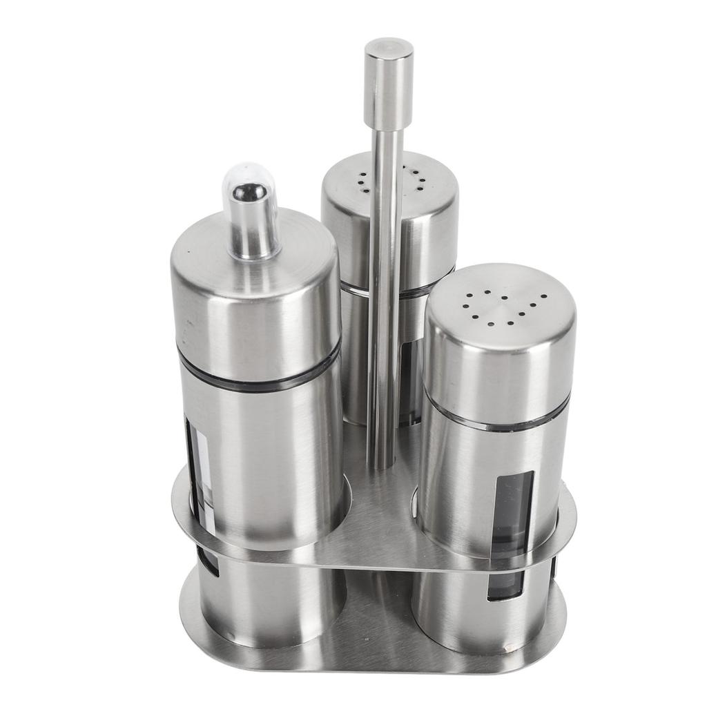 Spice Shaker 304 Stainless Steel with Viewing Window Pepper Shaker for Restaurant Home BBQ Salt 3 Bottle