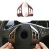 Brown Wood Grain Car Steering Wheel Button Frame Trim For Car BMW 3 Series 05-12