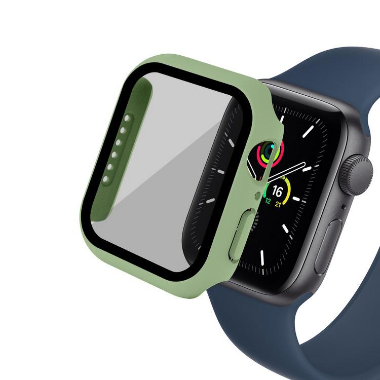 Стекло + чехол для Apple Watch, чехол серии 44/40/41/45/42/38 мм, аксессуар для iWatch, защитная пленка для экрана Apple watch 8 7 6 SE 5 3