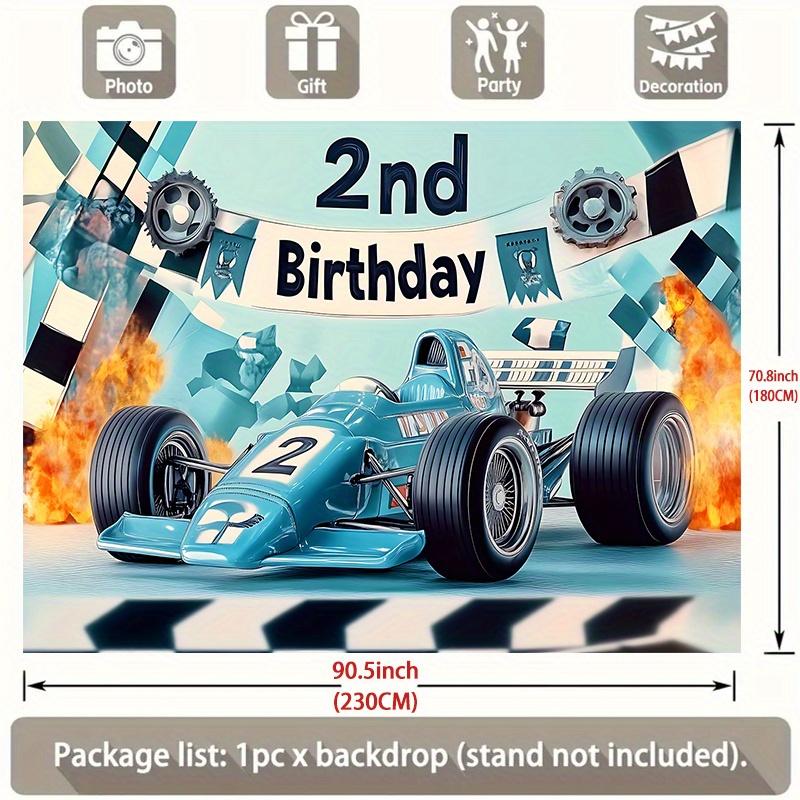 Party Backdrop 2Nd Birthday High Speed Racing Racing High Speed Photo Booth Background Birthday Party Decor