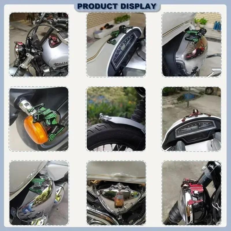 Козырек фары мотоцикла, украшение в виде черепа на шоссе, зомби, переднее крыло, стальной череп, украшение в виде скелета для аксессуаров Harley