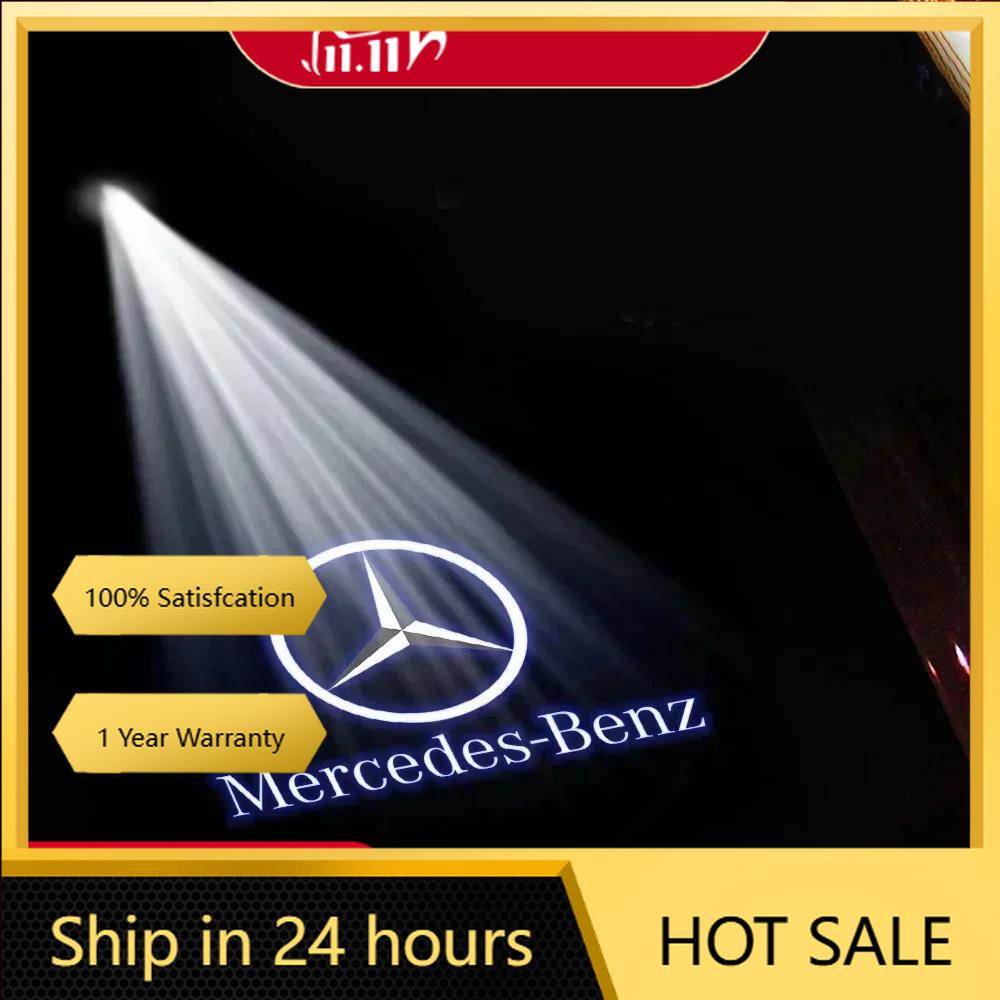 DJR5 New For Mercedes Benz 4Pcs Car Door Courtesy Light HD Welcome Lamp For Mercedes Benz Coupe C180 C63 W204 W205 X164 GLC W205 GLE