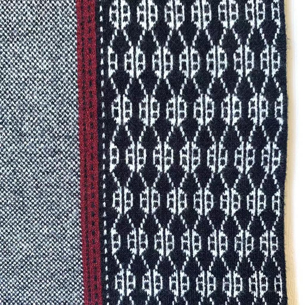 Классический мужской кашемировый жаккардовый вязаный шарф-манишка - Универсальный стиль для осени/зимы