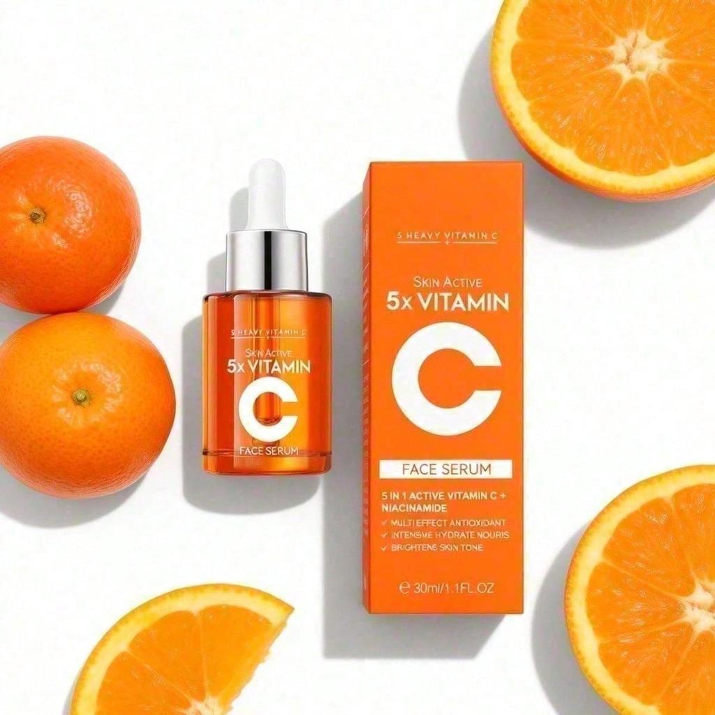 5X Vitamin C 20% Serum For Face With Hyaluronic & Amino Acids - Boost Skin Collagen,Hydrate & Plump Skin,Anti Aging,All Skin Types, 30 ML / 1.0 Fl Oz