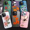 Роскошный красивый чехол для телефона с цветочным узором для iPhone 16 15 14 13 12 11 Pro Max 7 8 Plus XR XS Max Ударопрочный силиконовый чехол