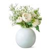 Белая металлическая ваза для цветов, Metal Ball Flower Vase (White, Medium),  Behoma