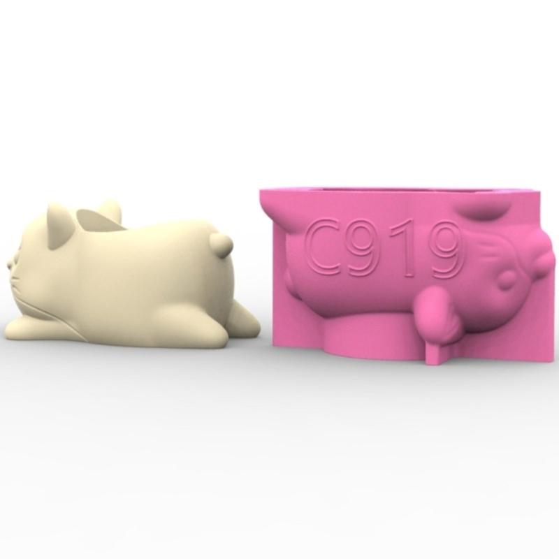 Форма для садовых горшков, форма для горшков для суккулентов, форма в виде животного, силиконовая форма для литья бетона для эпоксидной смолы и подставка для ручек