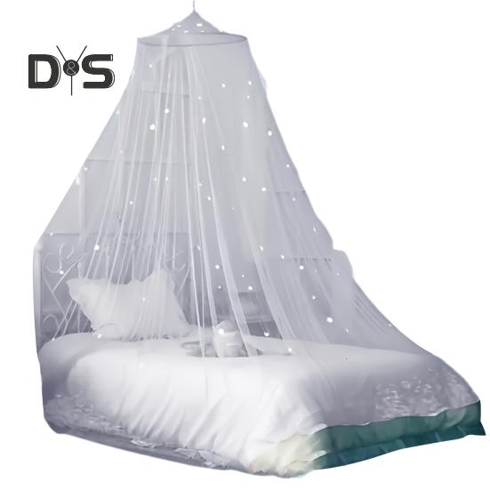 Балдахин для кровати с флуоресцентными звездами, дышащая москитная сетка, детская комната, круглая верхняя часть, детская кроватка, палатка, хозяйственные принадлежности