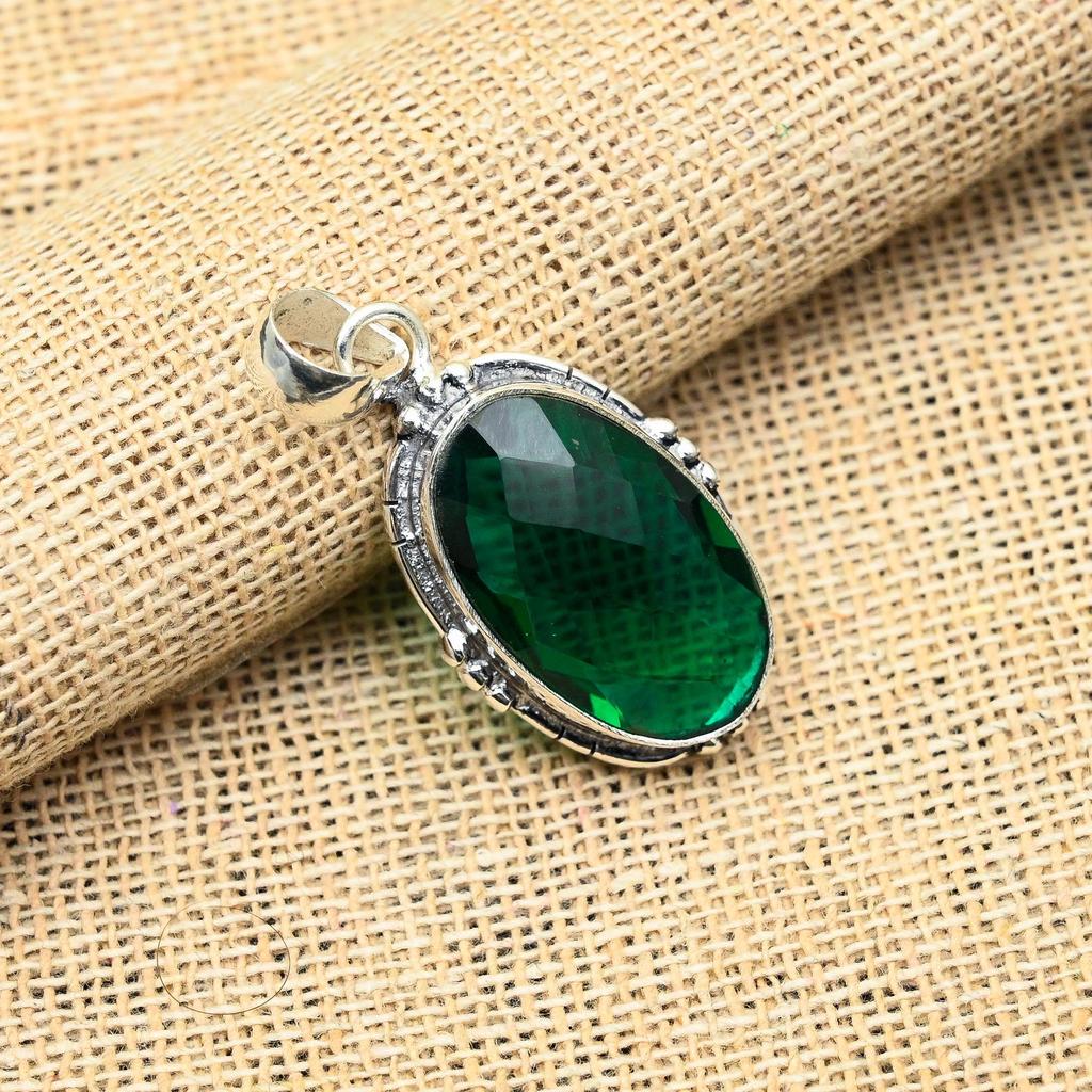 Хром-диопсидовый драгоценный камень ручной работы из твердого стерлингового серебра 925 пробы для ювелирных изделий для нее