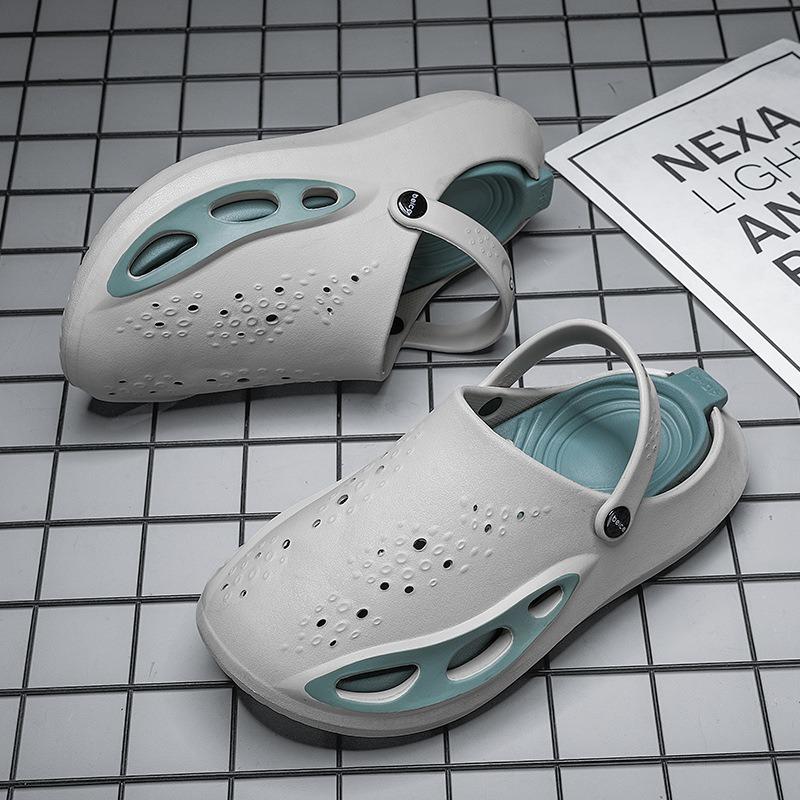 Hole Shoes Men's New Thick-soled Non-slip Casual Bag Head Drag Outdoor Fashion Soft-soled Wear-resistant Beach Cool Slippers