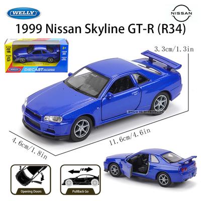 WELLY 5-дюймовый 1999 Nissan GTR R34 Porsche 911 GT3 RS Chevrolet Volkswagen литой металлический модель автомобиля игрушка статическая литая коллекция автомобилей