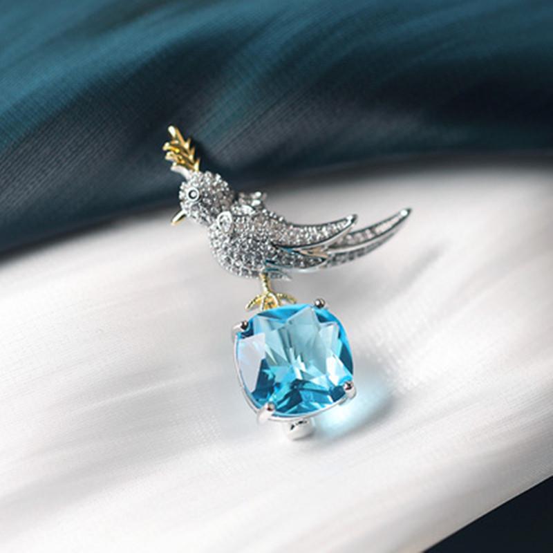 Мужской костюм, булавка в том же стиле, брошь в виде каменной птицы, темперамент, аксессуары для женского пальто, булавка, противоскользящая пряжка