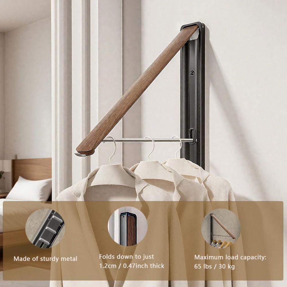 Multi-Functional Wall Mounted Rack Aluminum Material Invisible Laundry Hanger  Balcony Use