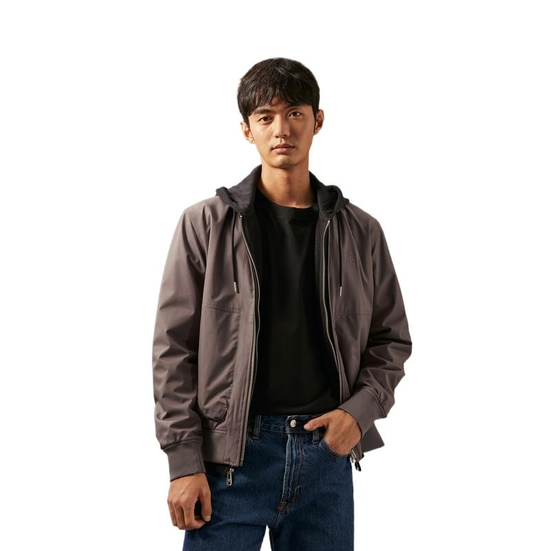 Calvin Klein Двусторонняя повседневная куртка-бомбер для поездок на работу Мужские куртки Space-Black J327465