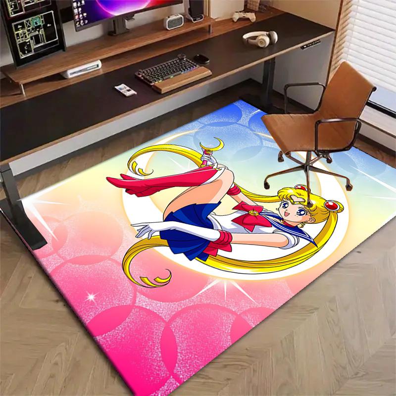 Sailor Moon Printed Area Rug Carpet for Bedroom Living Room Home Decor Rugs Mat Non Slip Mat Rug for Bedside