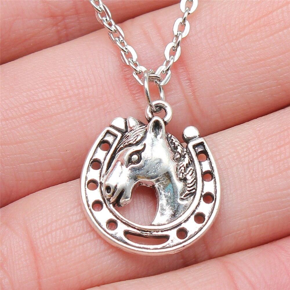 Horse Head And Horseshoe Necklace Jewelry Making Supplies Vintage Fashion Jewelry On The Neck