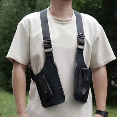 Нагрудные сумки для мобильного телефона против кражи, винтажный двойной плечевой чехол для мужчин и женщин